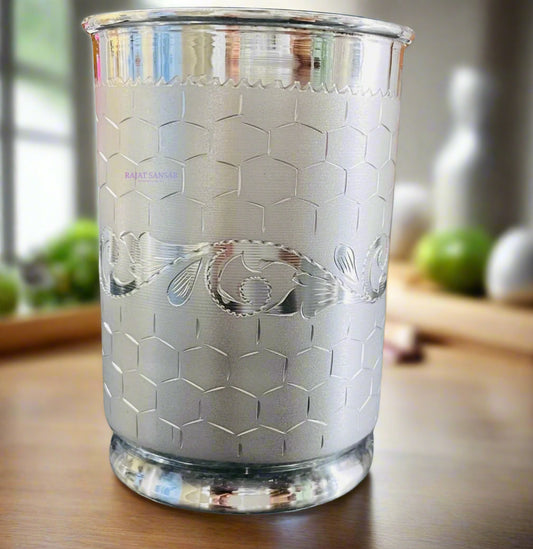 Silver Glass - Bel patta & Bangla Jaal Pattern
