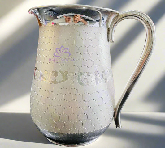 Silver Jug- Bel Patta & bangla jaal pattern