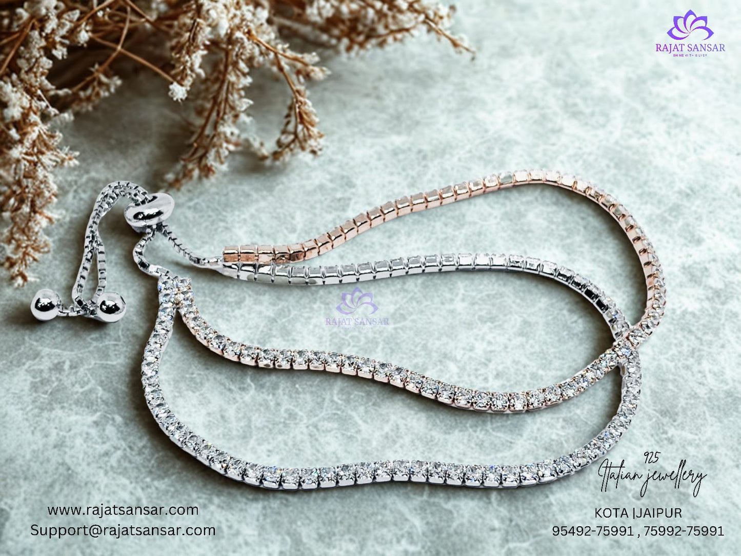 92.5 Italian Silver Tennis Bracelet