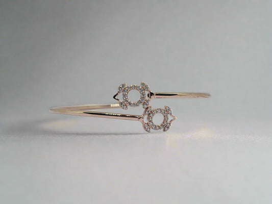 Silver Rose Gold Single Hand Bangle - Persona
