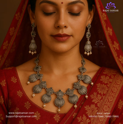 92.5 Silver Temple Jewellery- Oxo Frost Finish