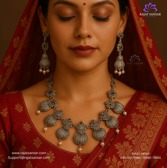 92.5 Silver Temple Jewellery- Oxo Frost Finish