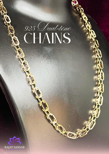 92.5 Sterling Silver Dual Tone Chains – Handcrafted Designer Silverwear