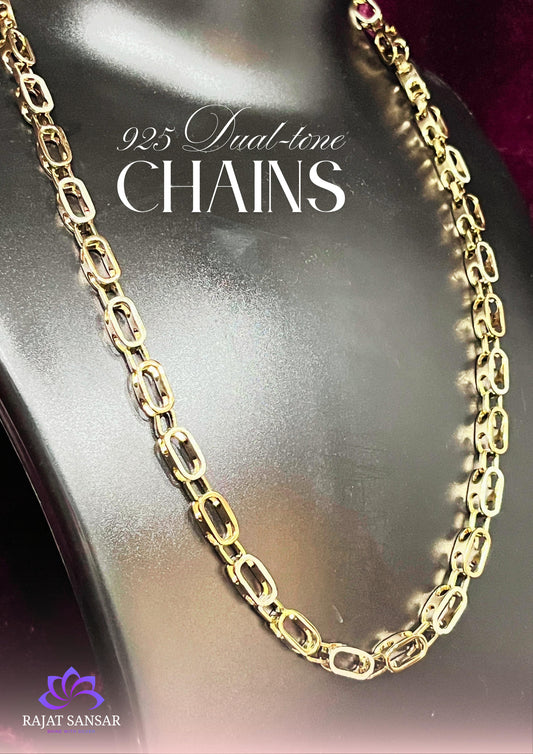 92.5 Sterling Silver Dual Tone Chains – Handcrafted Designer Silverwear
