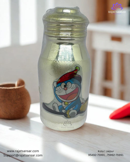 Silver Baby Milk Bottle- Doraemon