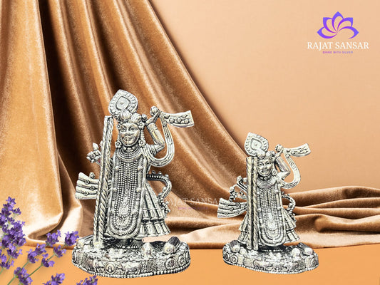 Silver Shreenath Ji Idol – Divine Blessings in Pure Silver