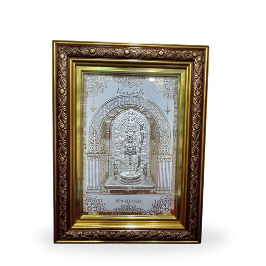 999 Pure Silver Ram Lalla Photo Frame | pooja room, office desk, Festival Gifting