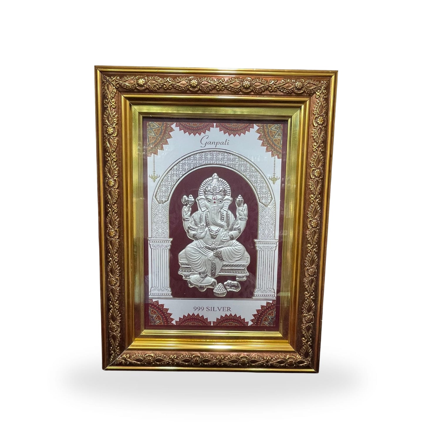 999 Pure Silver Ganesh ji Photo Frame | Pooja Room, Home Decor