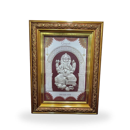 999 Pure Silver Ganesh ji Photo Frame | Pooja Room, Home Decor