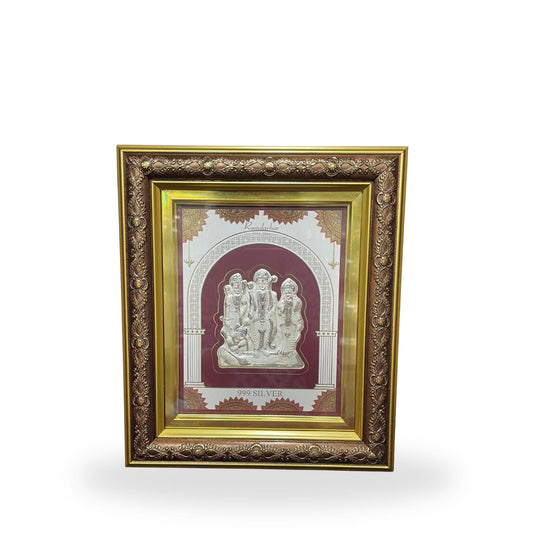 999 Pure Silver Ram Darbar Photo Frame | Pooja room, office, desk Festival Gifting