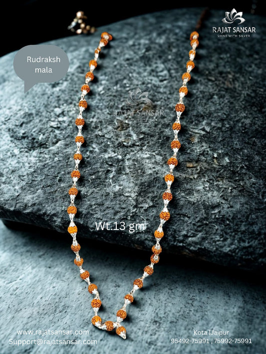 Silver Rudraksh Mala – Symbol of Power, Peace & Protection