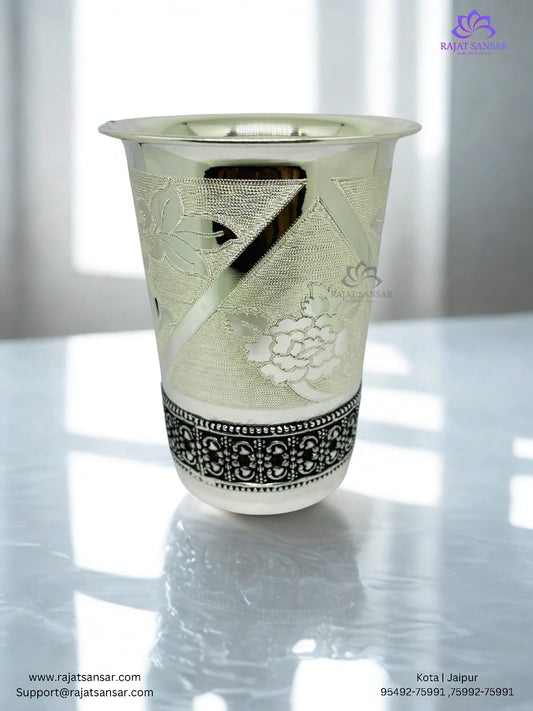 92.5 Silver Glass- Meenakari Oxidized