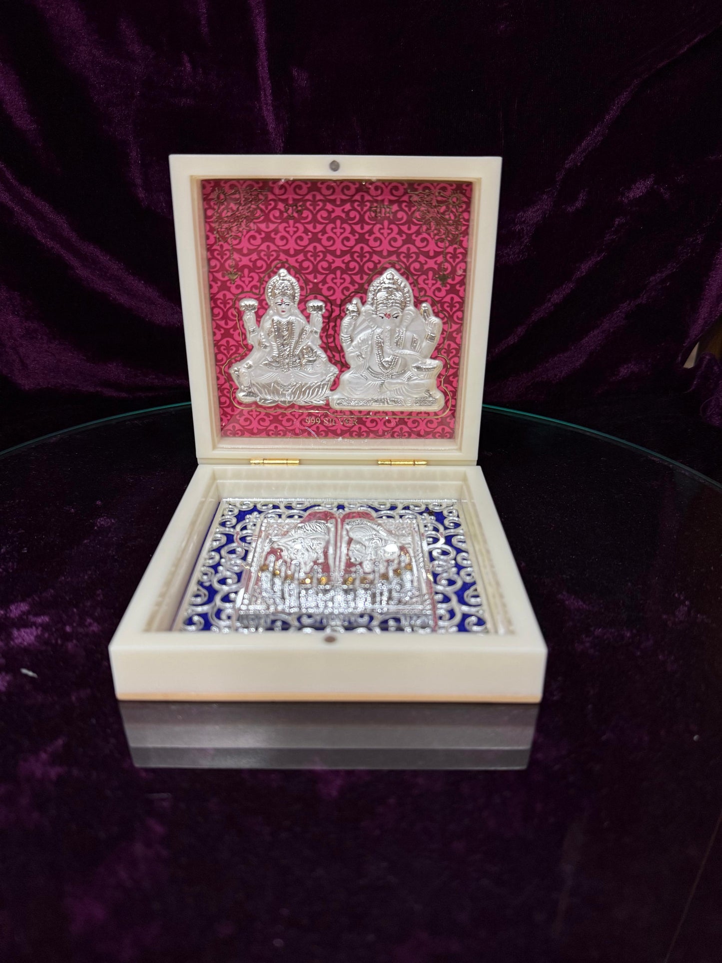 Silver Pooja Box – Laxmi & Ganesh Ji Blessings of Prosperity & Wisdom