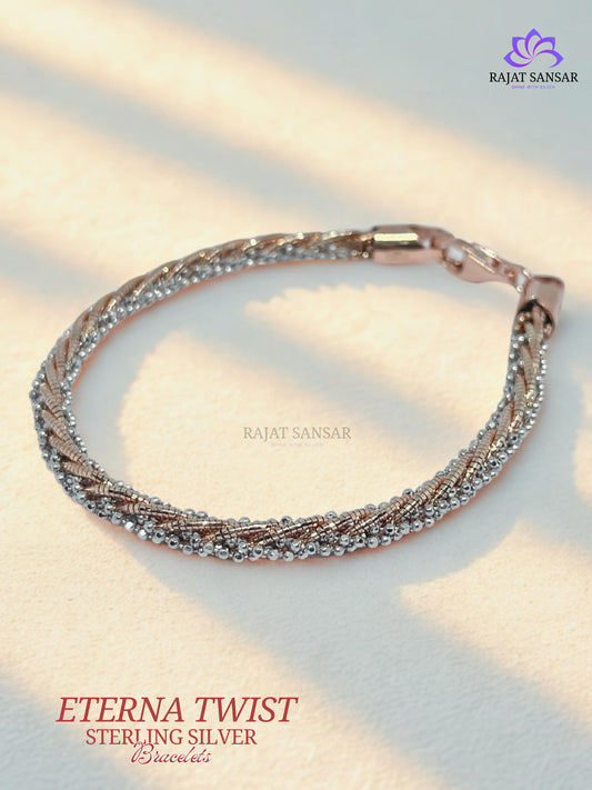 92.5 Sterling Silver Eterna Twist Bracelets Braided pattern