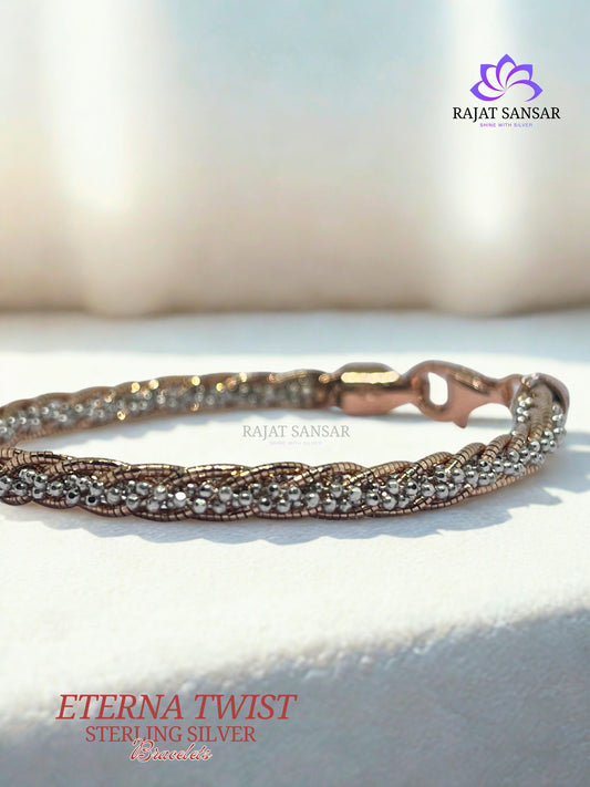 92.5 Sterling Silver Eterna Twist Bracelets Braided pattern