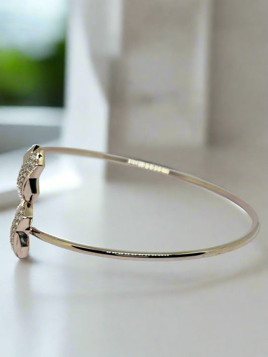 Silver Rose Gold Single Hand Bangle - Eight & Eight