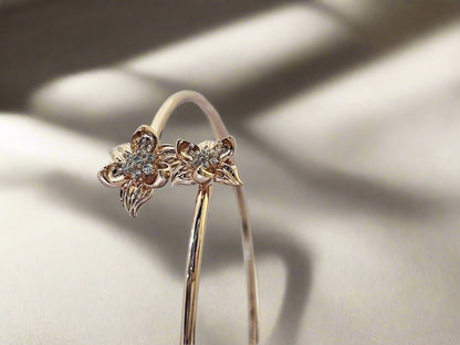 Silver Rose Gold Single Hand Bangle