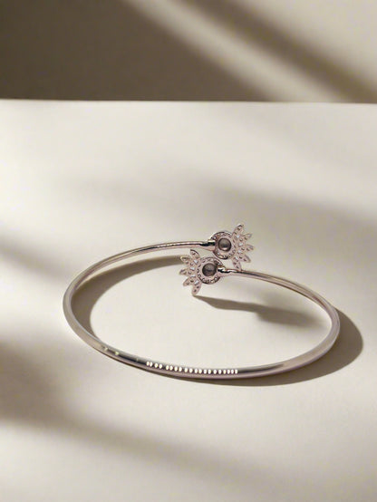 Silver Rose Gold Single Hand Bangle - Shinner