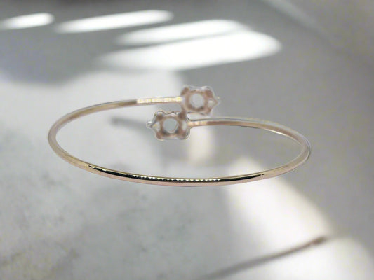 Silver Rose Gold Single Hand Bangle - Persona