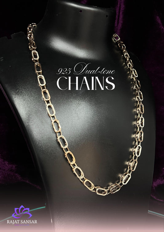 92.5 Sterling Silver Dual Tone Chains – Handcrafted Designer Silverwear