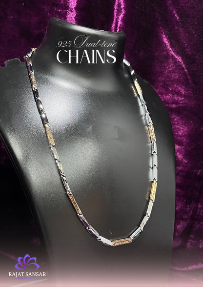 92.5 Sterling Silver Dual Tone Chains – Handcrafted Designer Silverwear