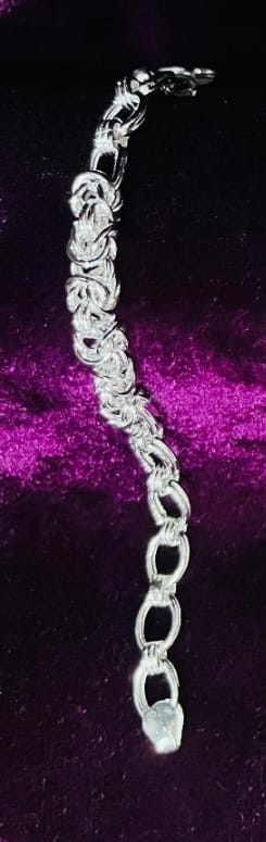 Silver Gents Bracelet - Hollow Chain