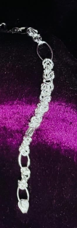 Silver Gents Bracelet - Half Roman
