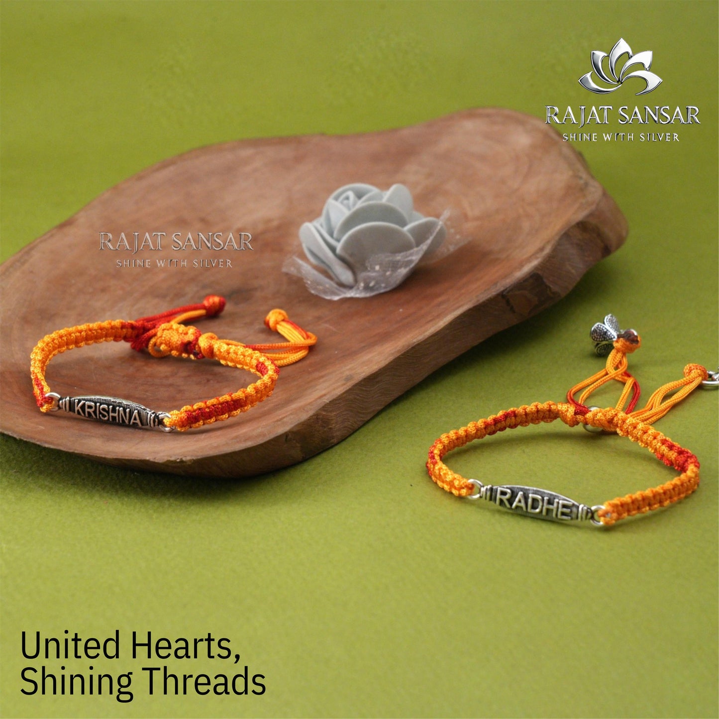 Silver Rakhi for Bhai-Bhabhi