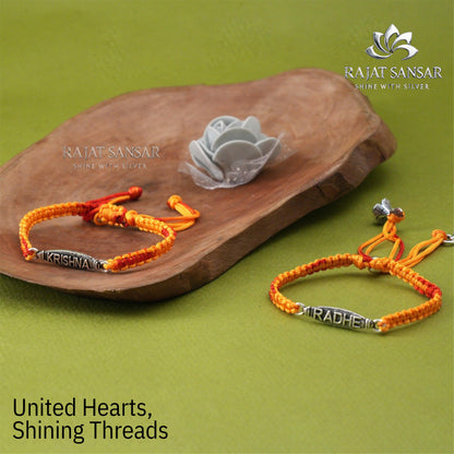 Silver Rakhi for Bhai-Bhabhi