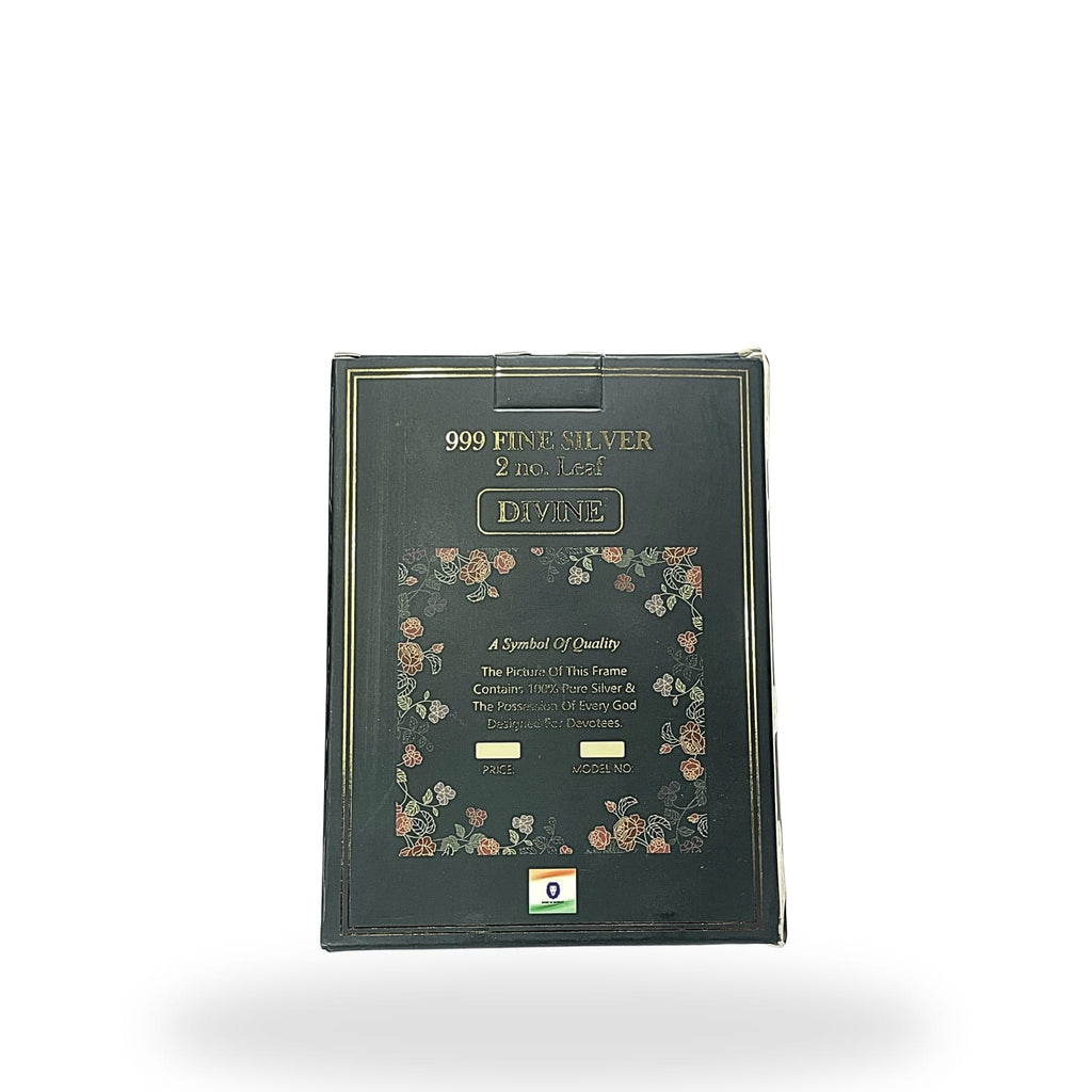 999 Pure Silver Laxmi & Ganesh Ji Pan Shape Frame | Divine Home & Office Decor 5X6 Inch