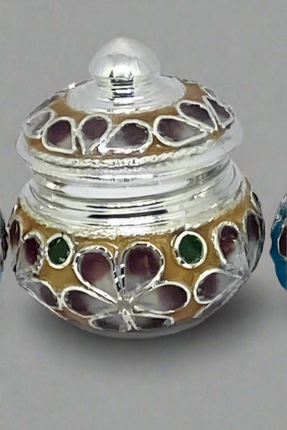 Silver Meenakari Dibbi