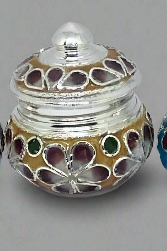 Silver Meenakari Dibbi