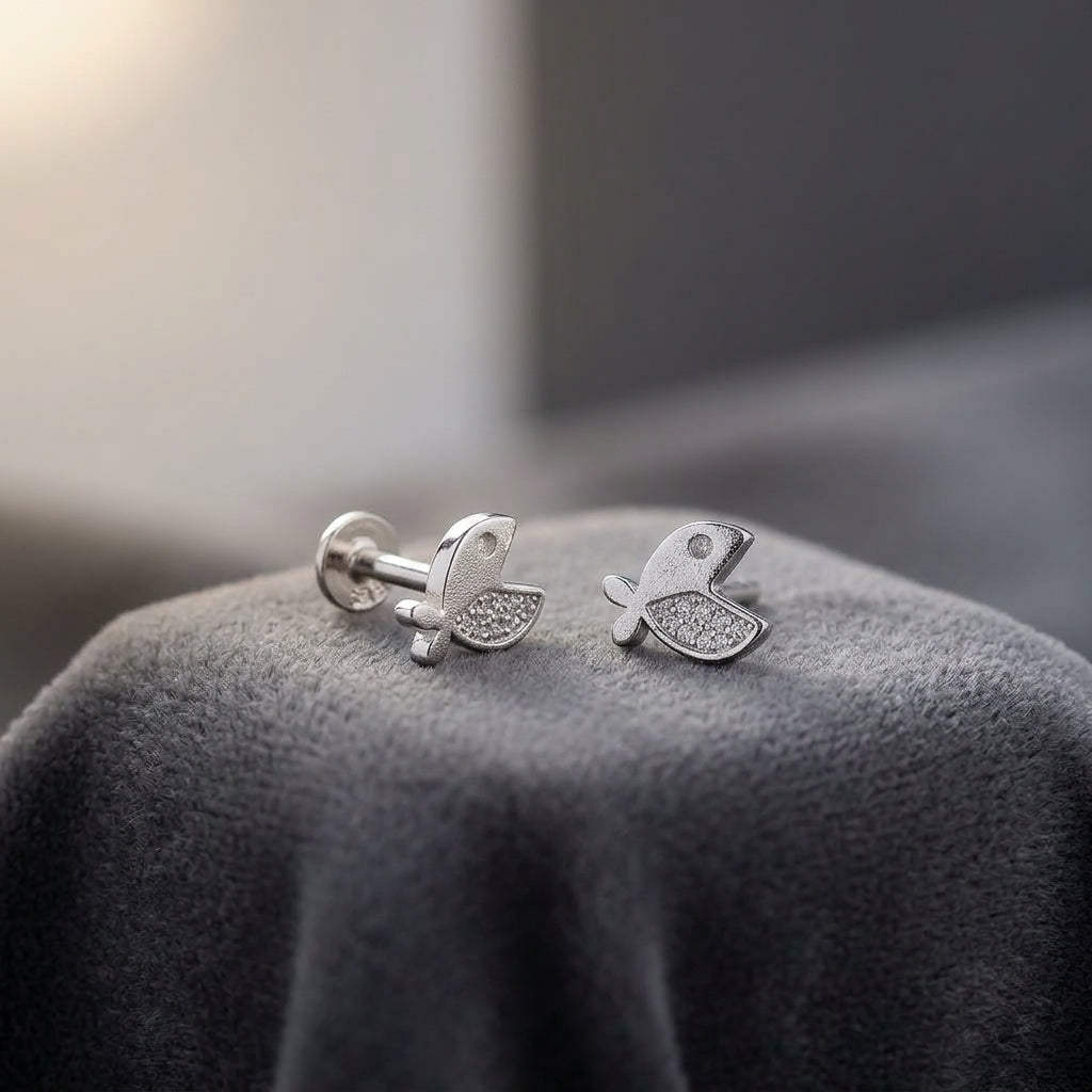 92.5 Silver Earrings for Daily wear | Fish Charm