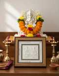 999 Pure Silver Laxmi & Ganesh Ji Photo Frame – Blessings of Wealth & Auspicious Beginnings 9X9 Inch