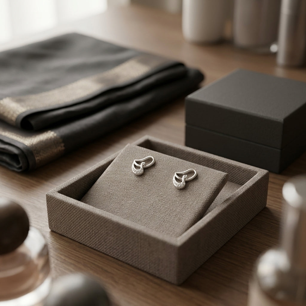 92.5 Silver Earrings for Daily wear | Petal Curve