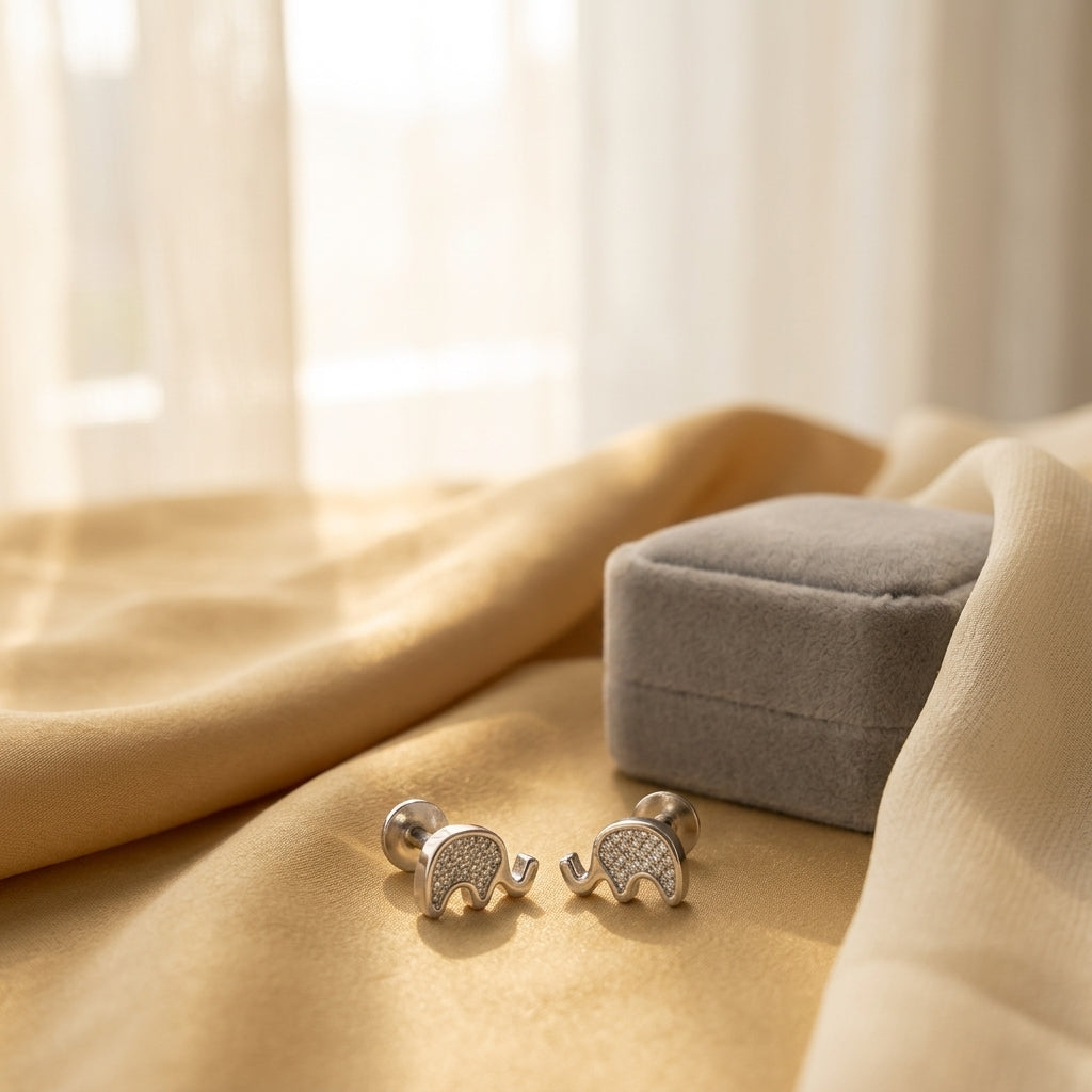 92.5 Silver Earrings for Daily wear | Elephant Silver