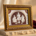 999 Silver Saraswati Laxmi Ganesh Ji Frame – Divine Blessings for Home & Office 9 Inches x 13 Inches