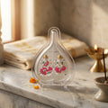 999 Pure Silver Laxmi & Ganesh Ji Pan Shape Frame | office desk, Home Decor & Gifting 6x5 Inch