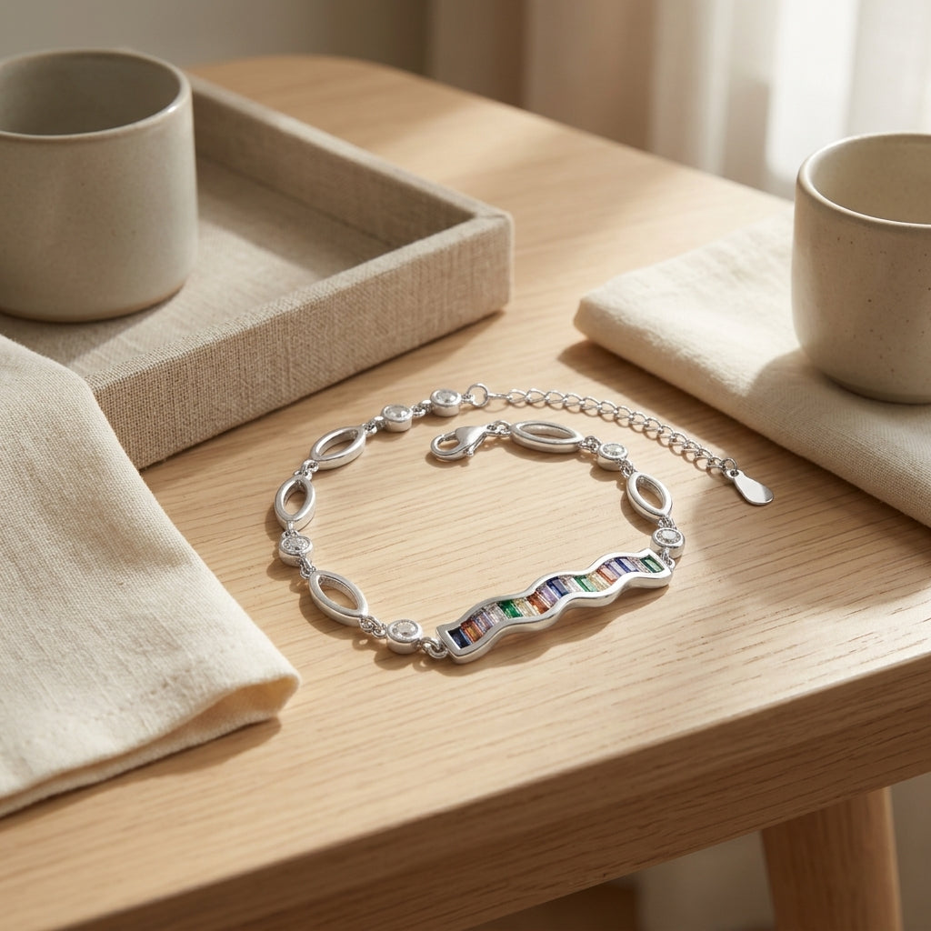 92.5 Italian Silver Multi Colour Bracelets