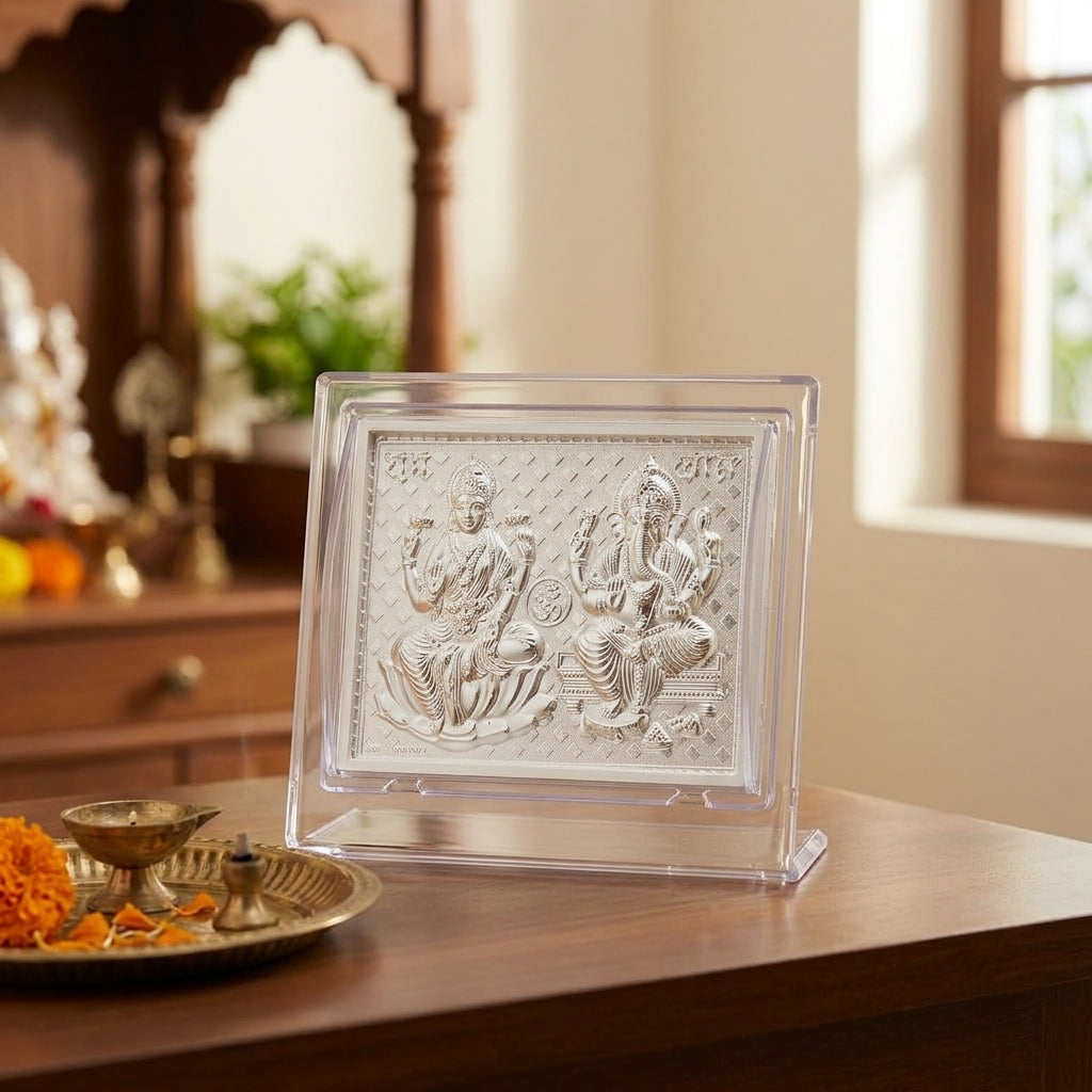 999 Laxmi & Ganesh Ji Photo Frame Idol | Pooja Room,Table Stand