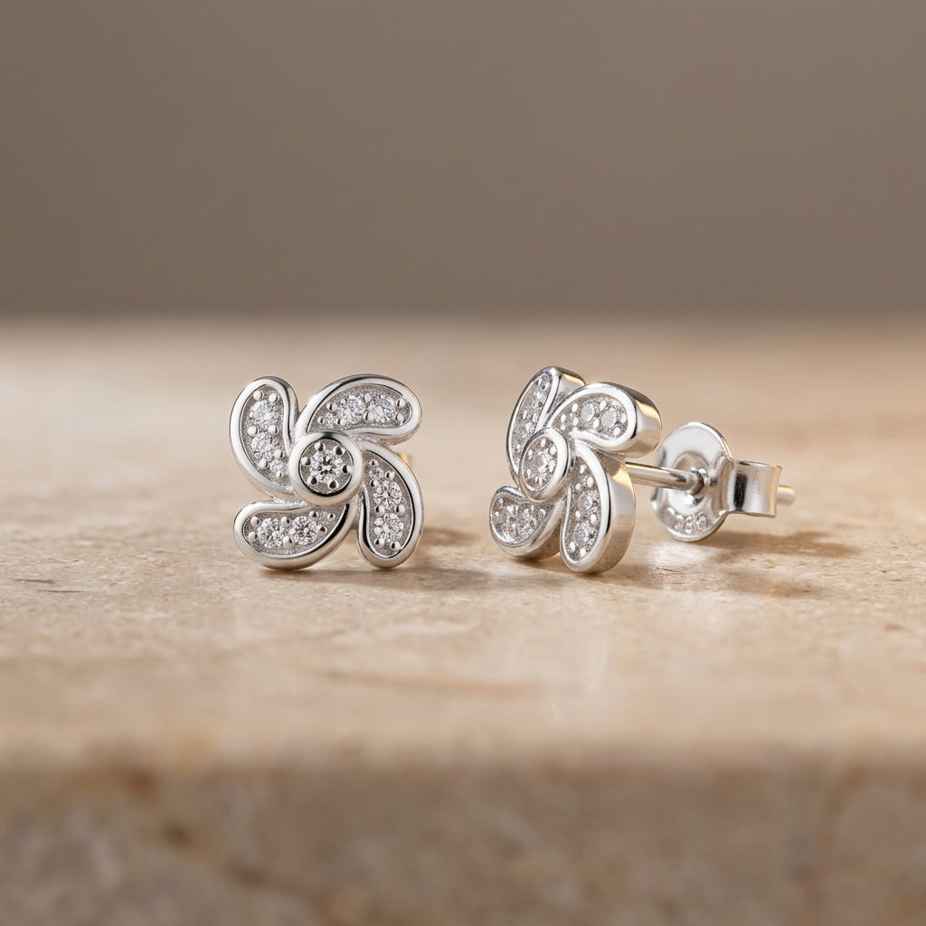 92.5 Silver Earrings for Daily wear | Radiant Bloom