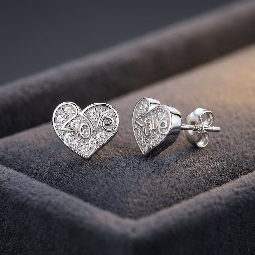 92.5 Silver Earrings for Daily wear | Love Heart
