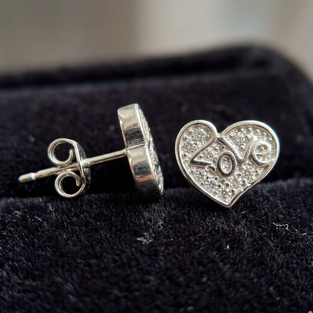92.5 Silver Earrings for Daily wear | Love Heart