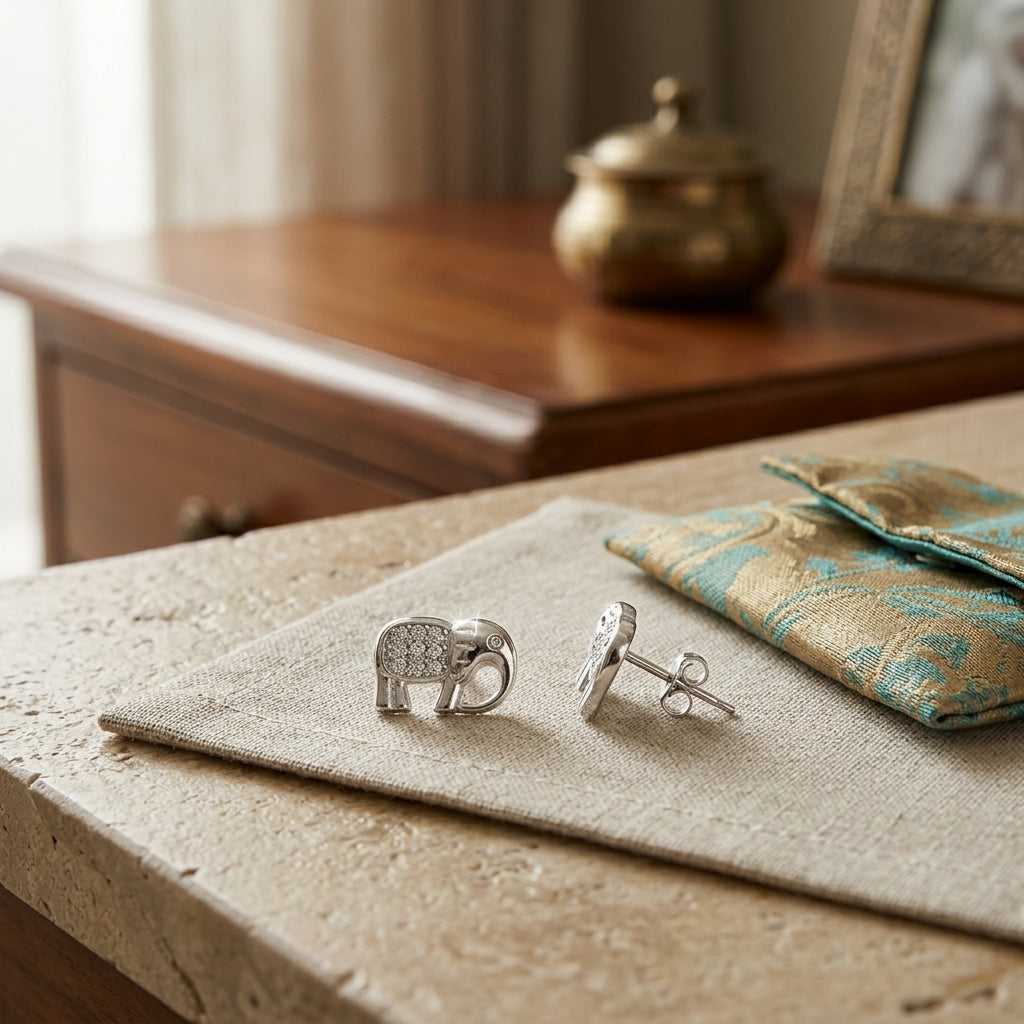 92.5 Silver Earrings for Daily wear | Elegant Elephant