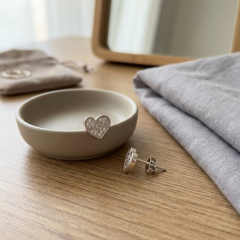 92.5 Silver Earrings for Daily wear | Love Heart