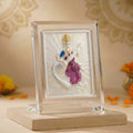 999 Silver Saraswati Ji Photo Frame Idol