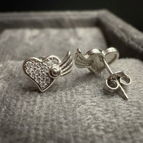 92.5 Silver Earrings for Daily wear | Winged Heart