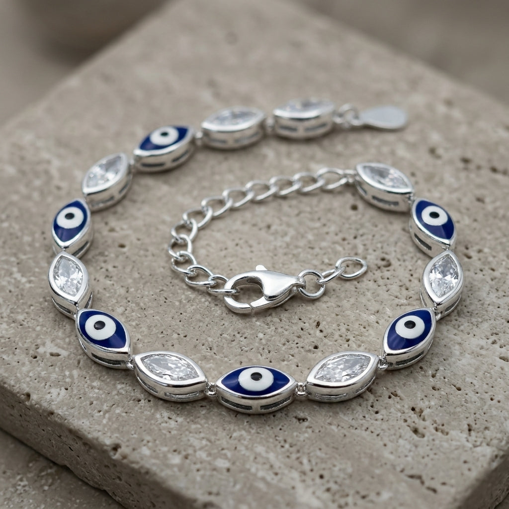 92.5 Italian Silver Evil Eye Bracelets