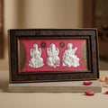 999 Pure Silver Lakshmi, Ganesh & Saraswati Ji Photo Frame (14 x 27cm)