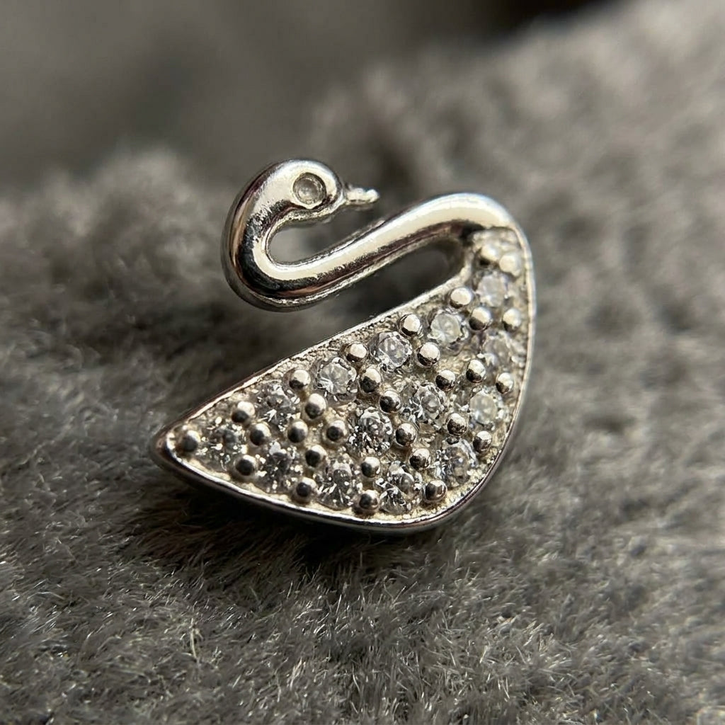 92.5 Silver Earrings for Daily wear | Elegant Swan Sparkle